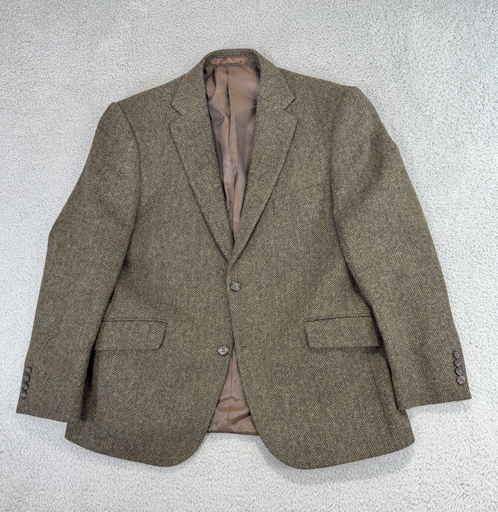 TAILORBYRD MOON Wool Mens 42S Herringbone Tweed Blazer Jacket Casual Preppy Wool